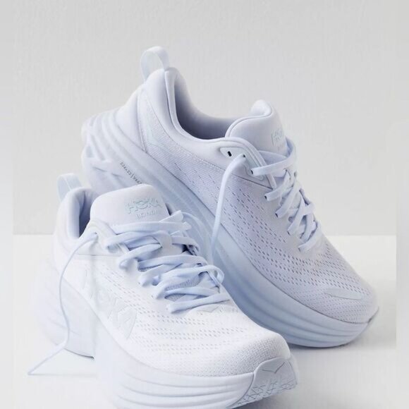 HOKA Bondi 8 Supportive Running Shoes White Womens Size 9.5 Max Cushion Comfort - Picture 12 of 12
